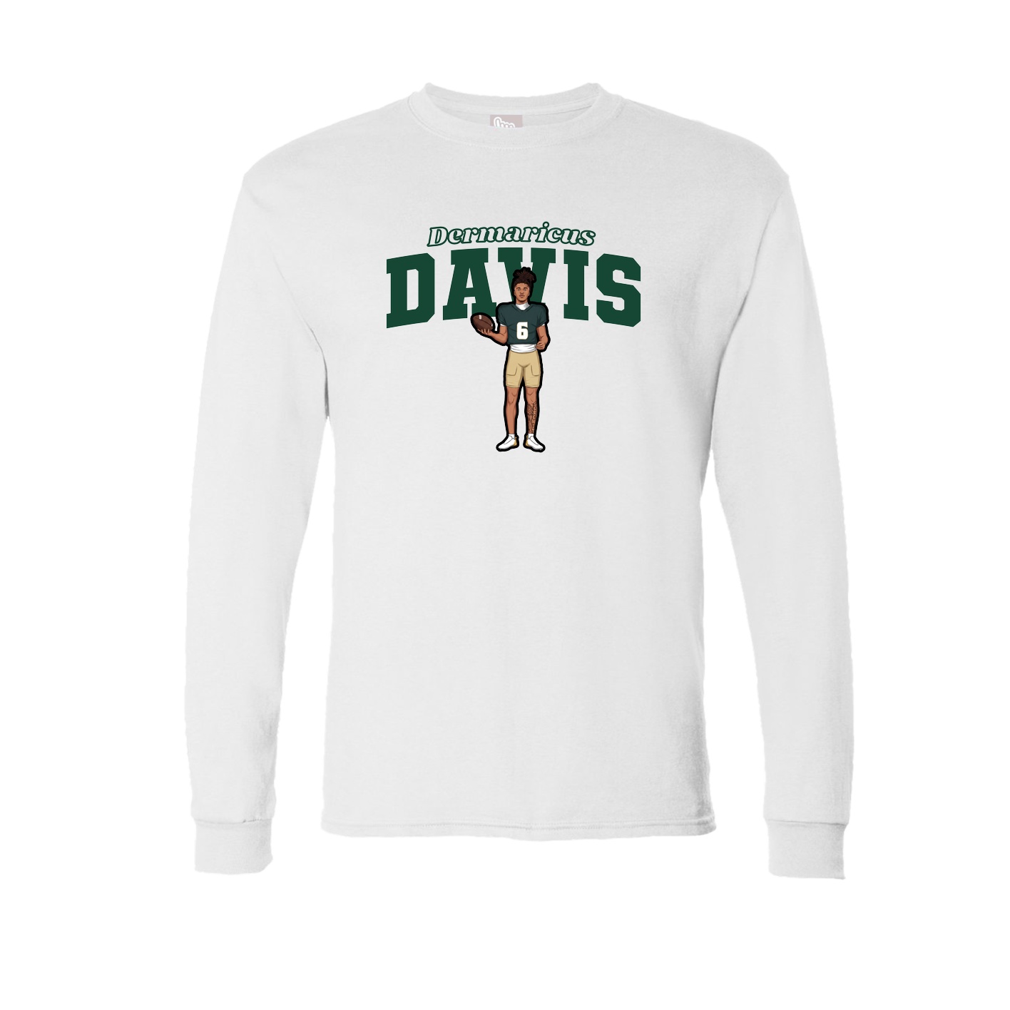 Long Sleeve Tee — Name Arch in White
