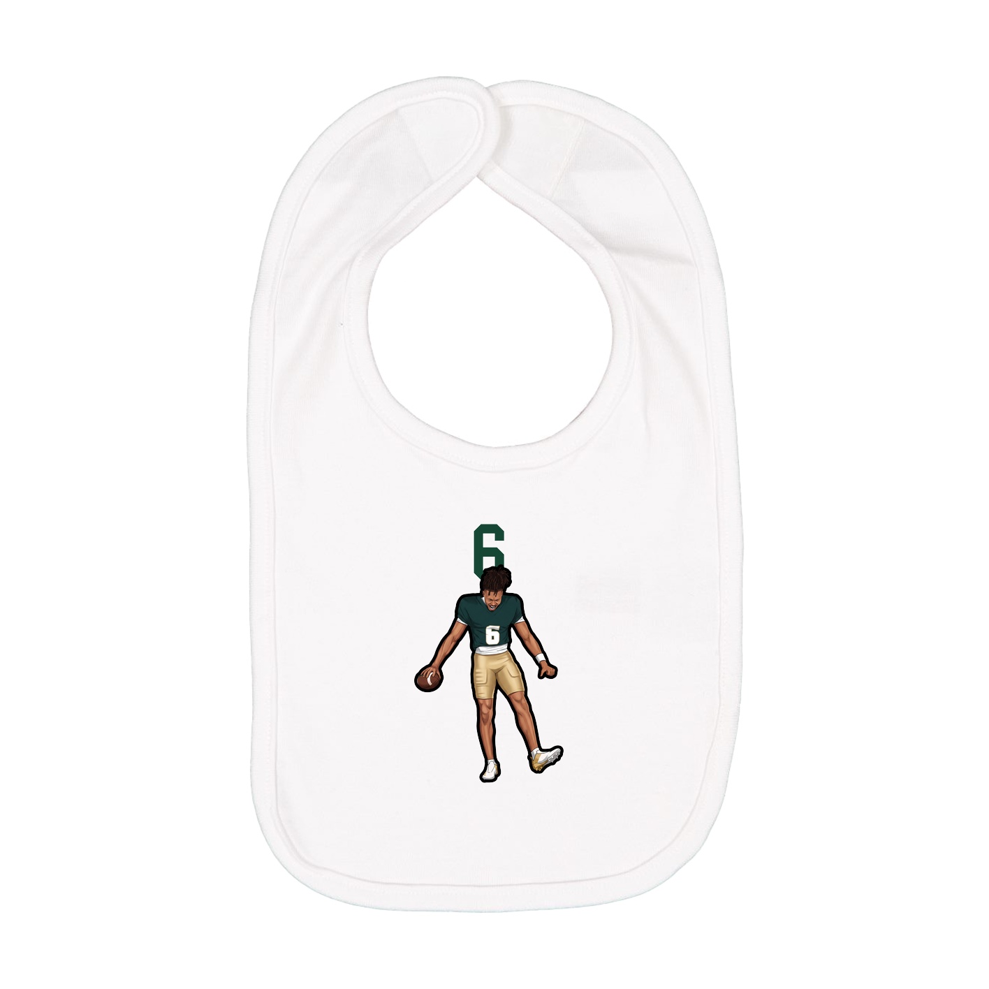Infant Bib — Number Top in White