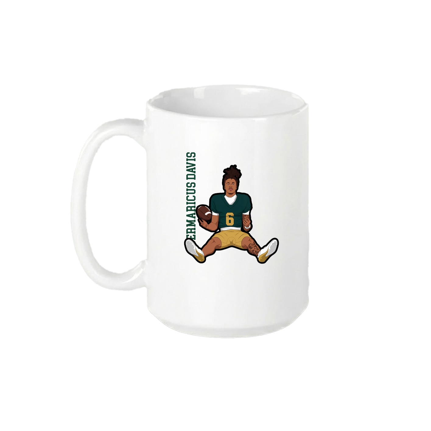 15oz Coffee Mug — Name Vertical in White