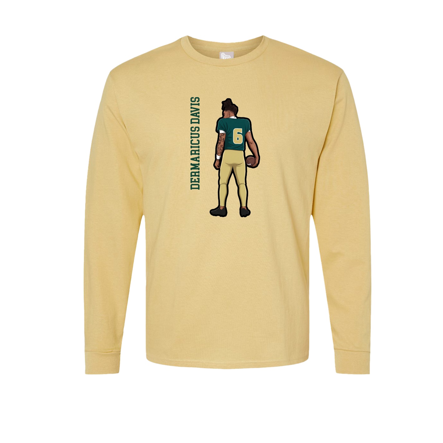 Long Sleeve Tee — Name Vertical in Vegas Gold
