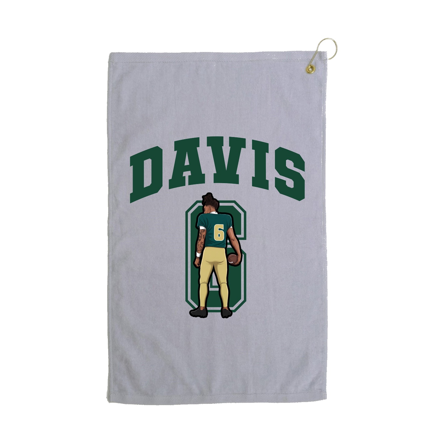 Golf Towel — Number in Grey