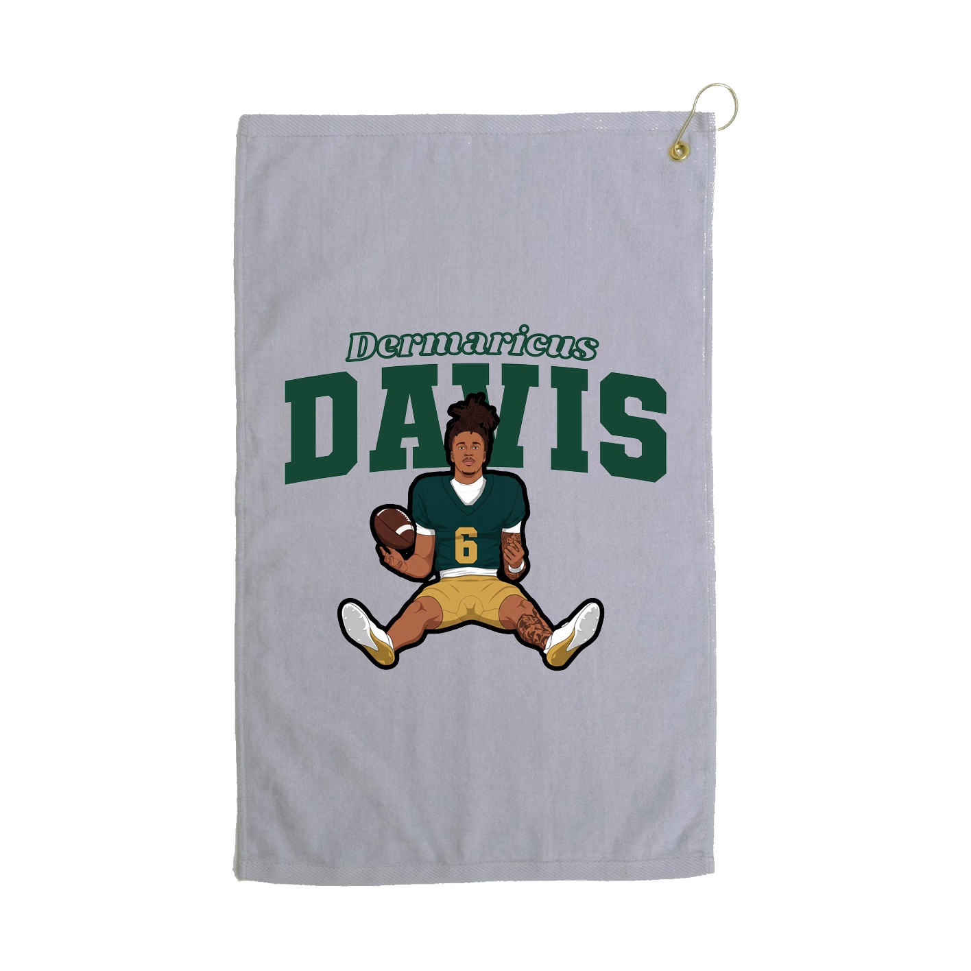 Golf Towel — Name Arch in Grey