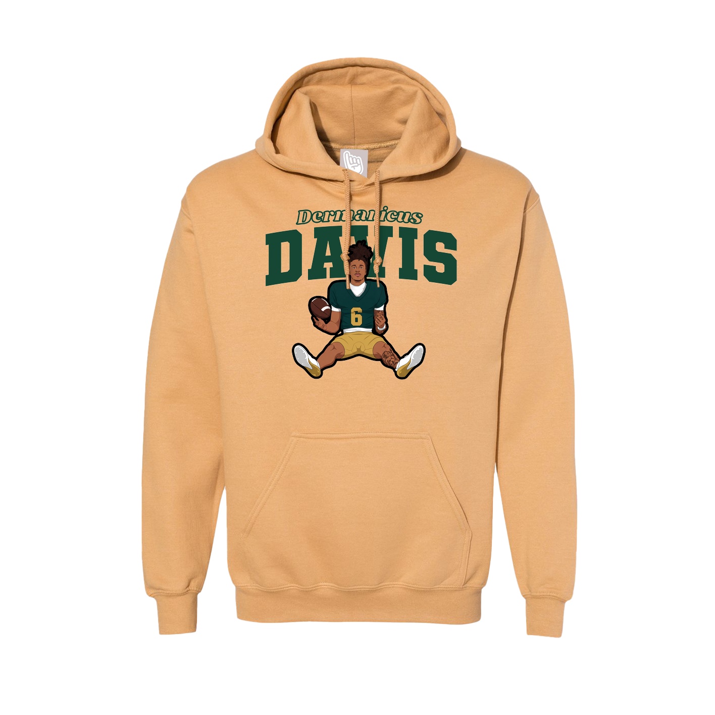 Hoodie — Name Arch in Vegas Gold
