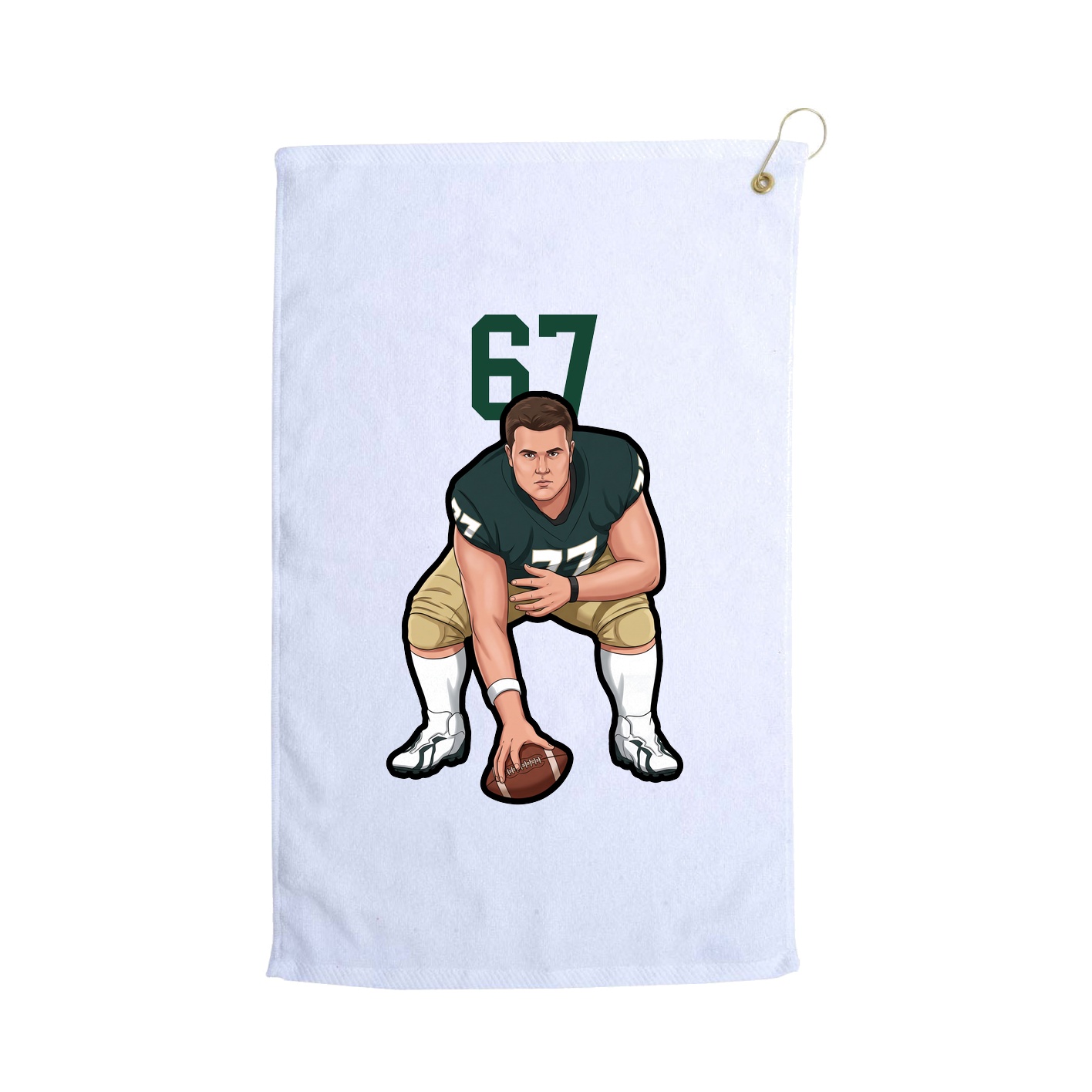 Golf Towel — Number Top in White