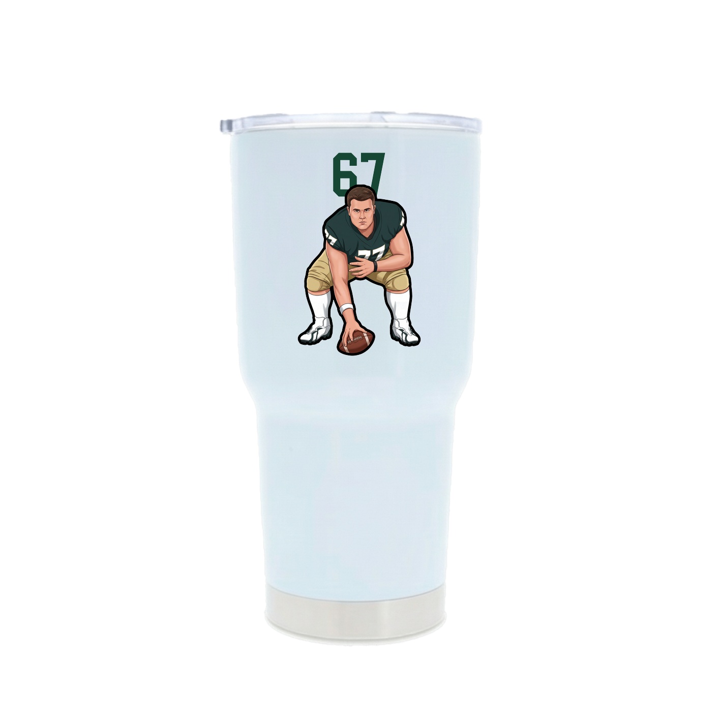 30oz Stainless Steel Tumbler — Number Top in White