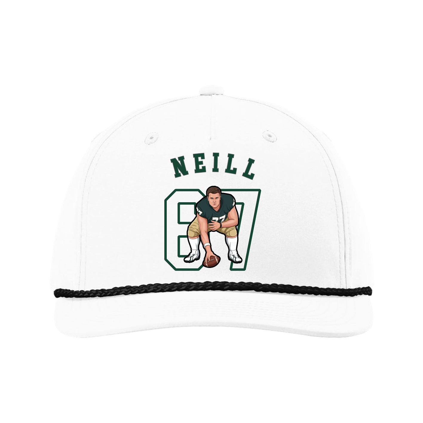 Five-Panel Classic Rope Cap — Shirsey Arch in White