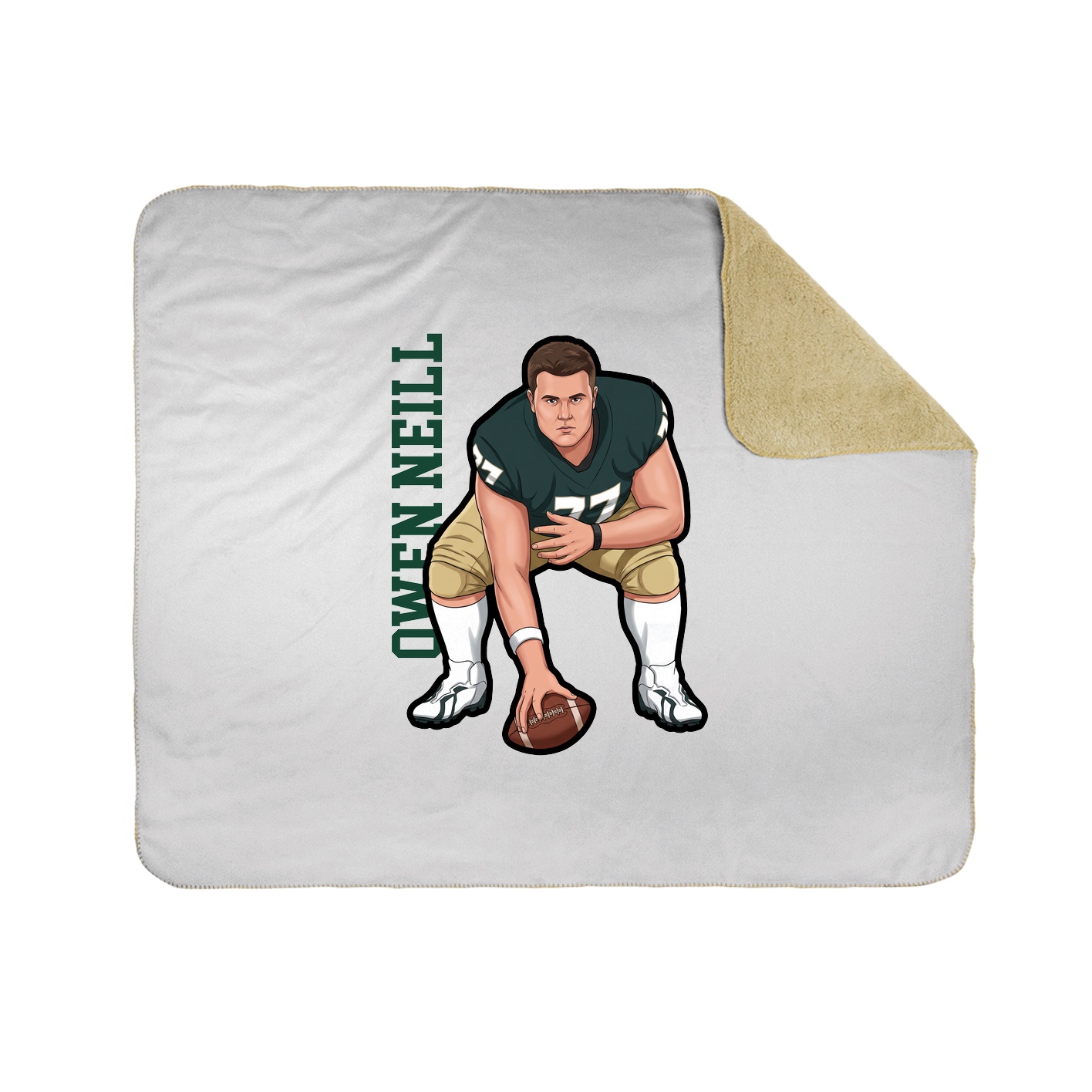 Throw Blanket — Name Vertical in White