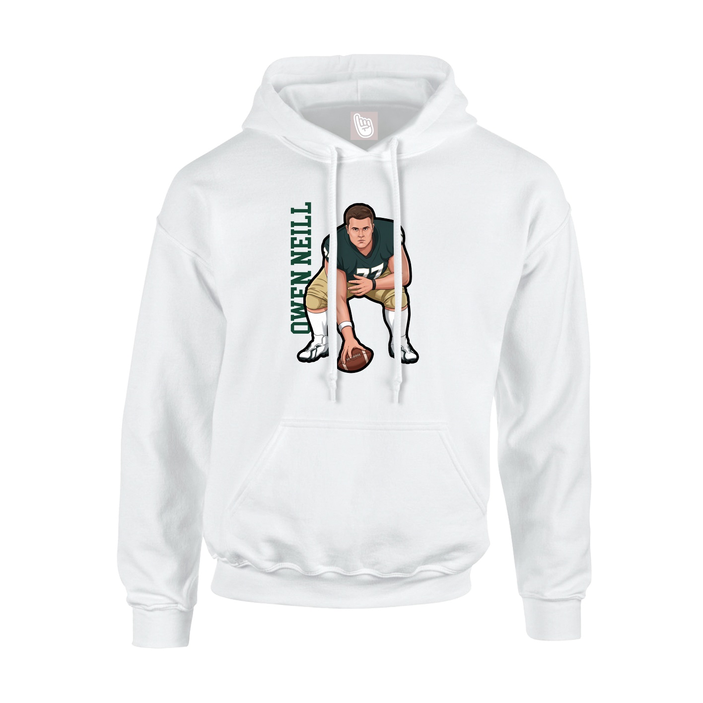 Youth Hoodie — Name Vertical in White