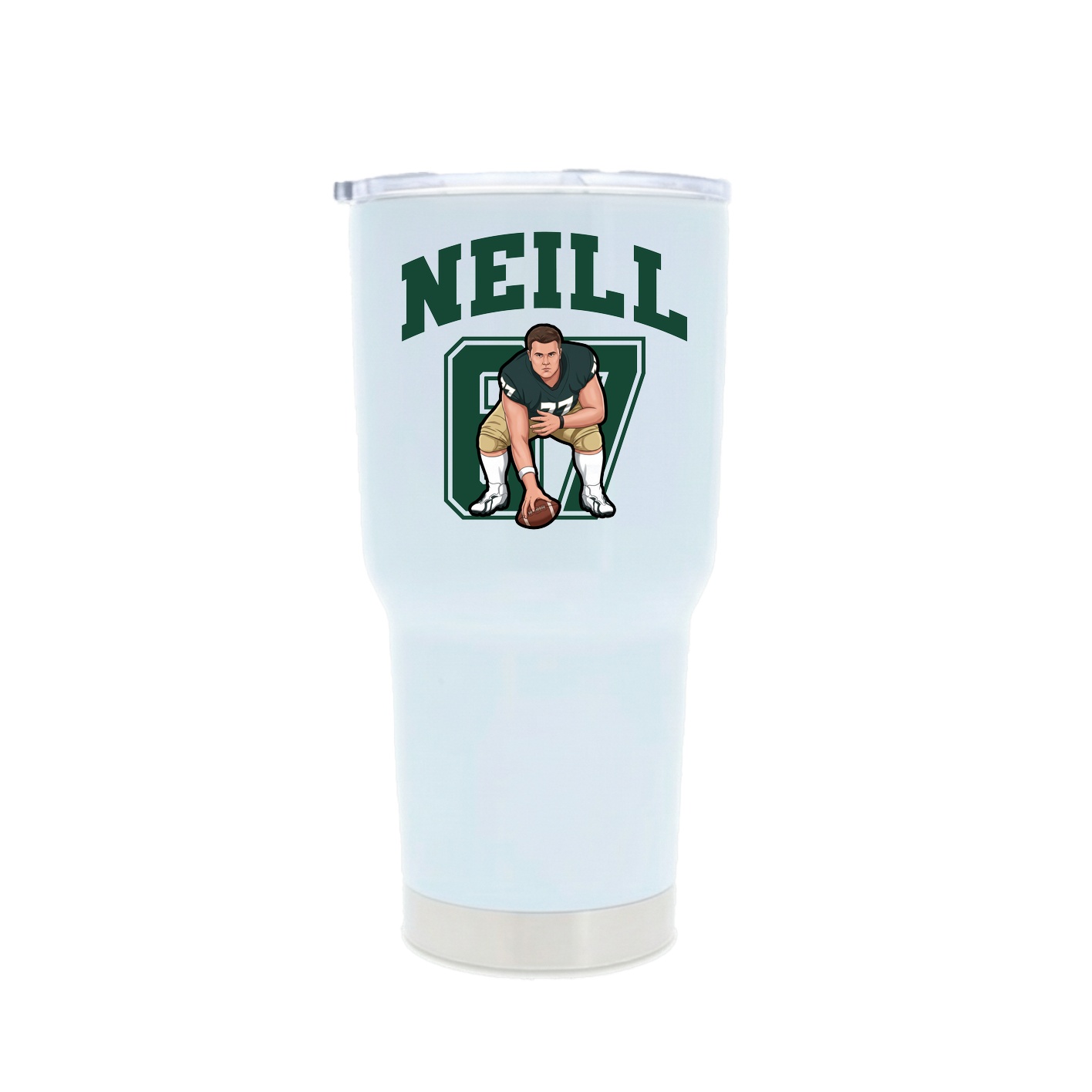 30oz Stainless Steel Tumbler — Number in White