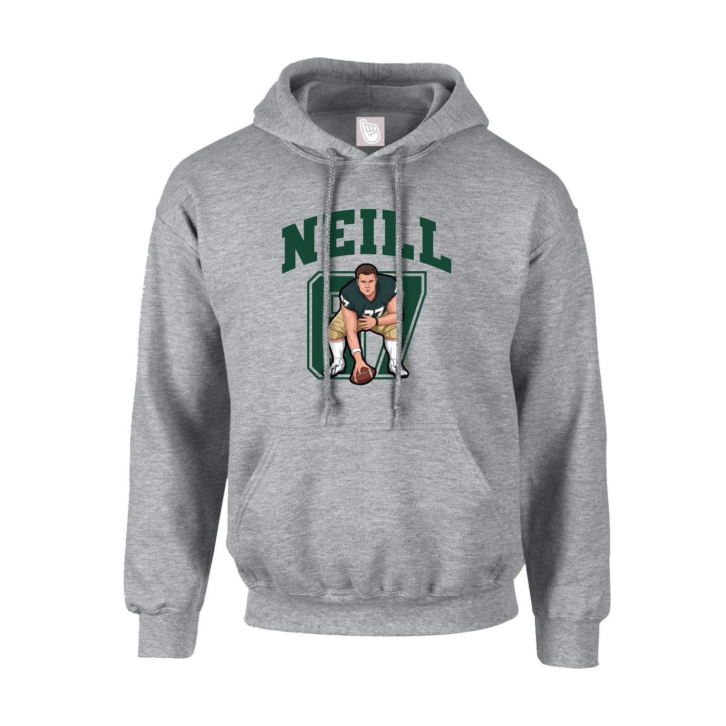 Youth Hoodie — Number in Grey