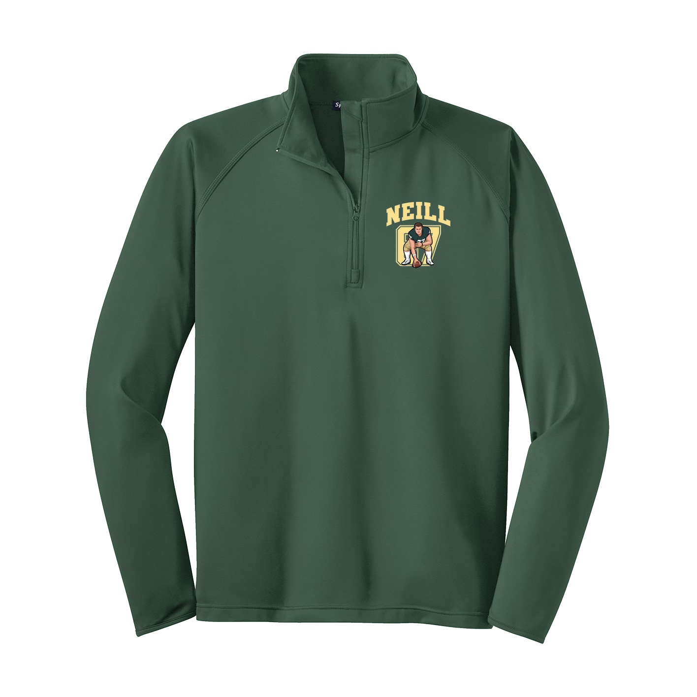 Q-Zip Pullover — Number in Green