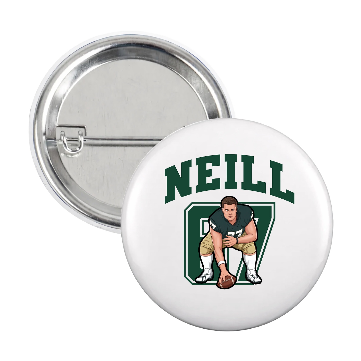 Game Day Button — Number in White