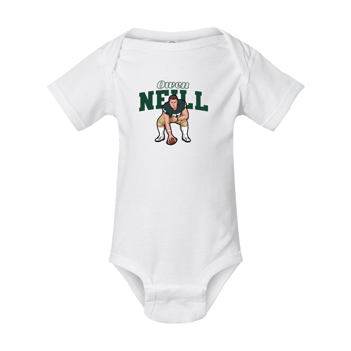 Baby Onesie — Name Arch in White