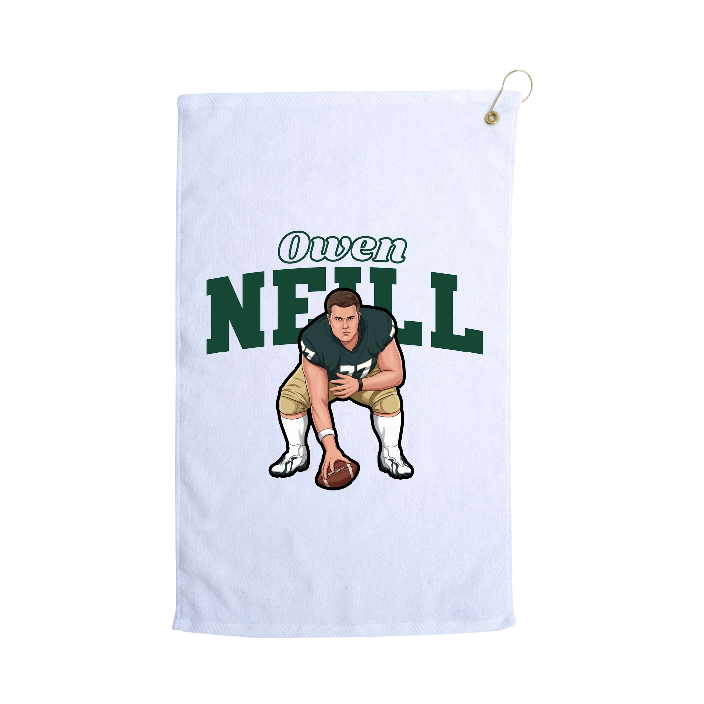 Golf Towel — Name Arch in White