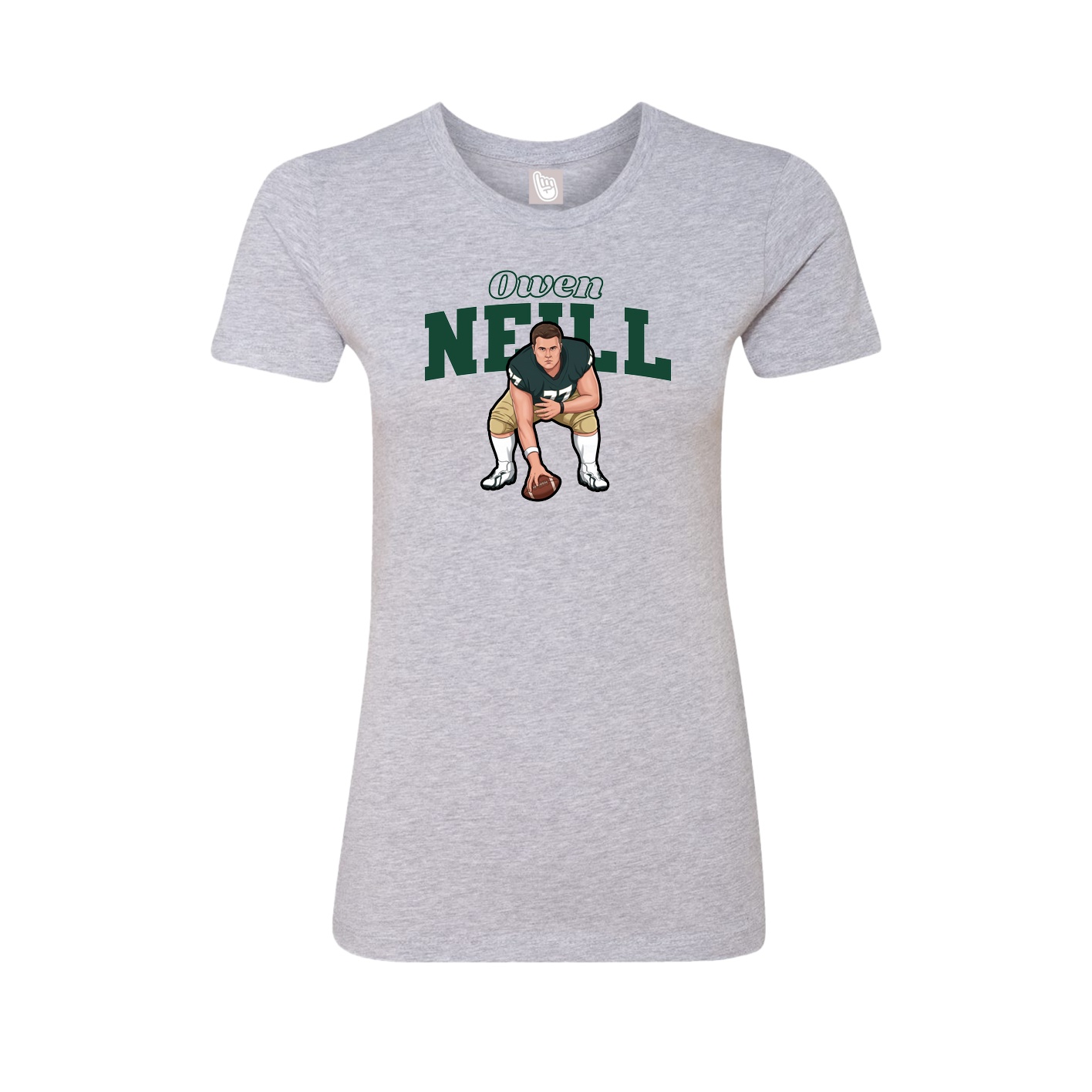 Fitted Women's Tee — Name Arch in Grey