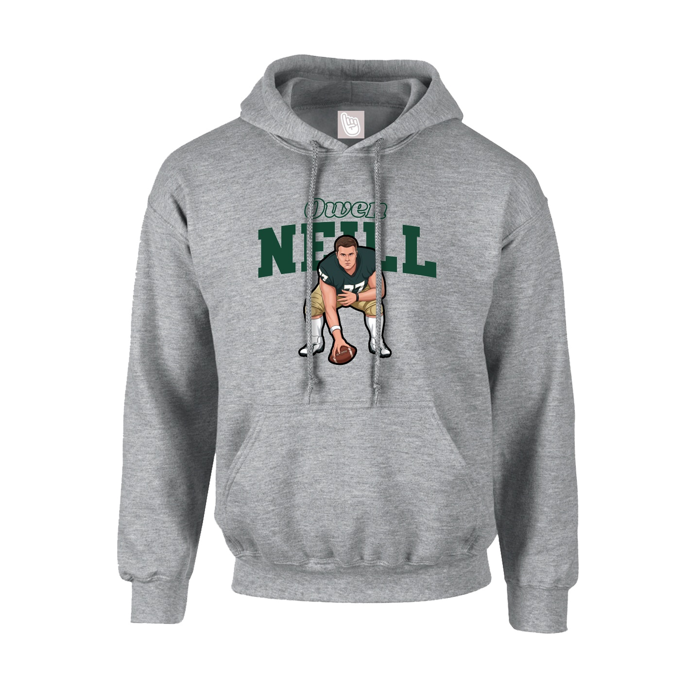 Hoodie — Name Arch in Grey
