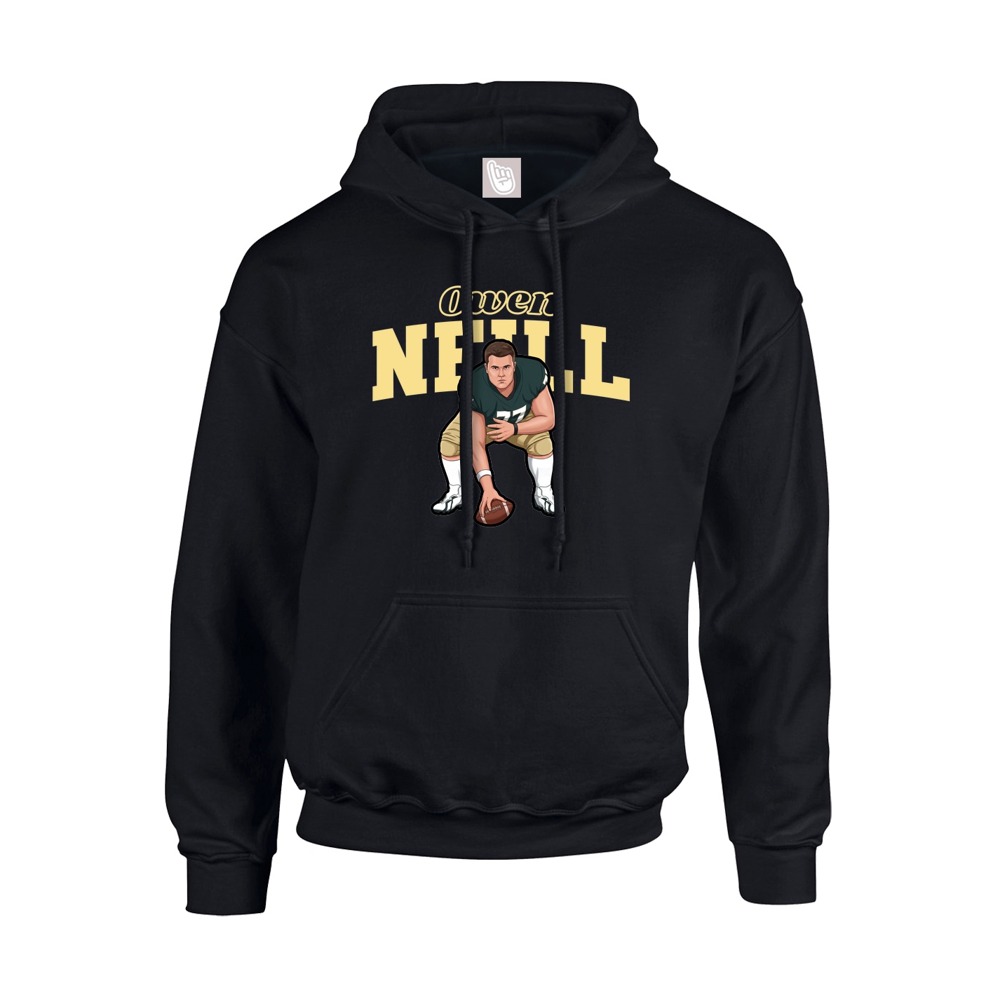 Youth Hoodie — Name Arch in Black
