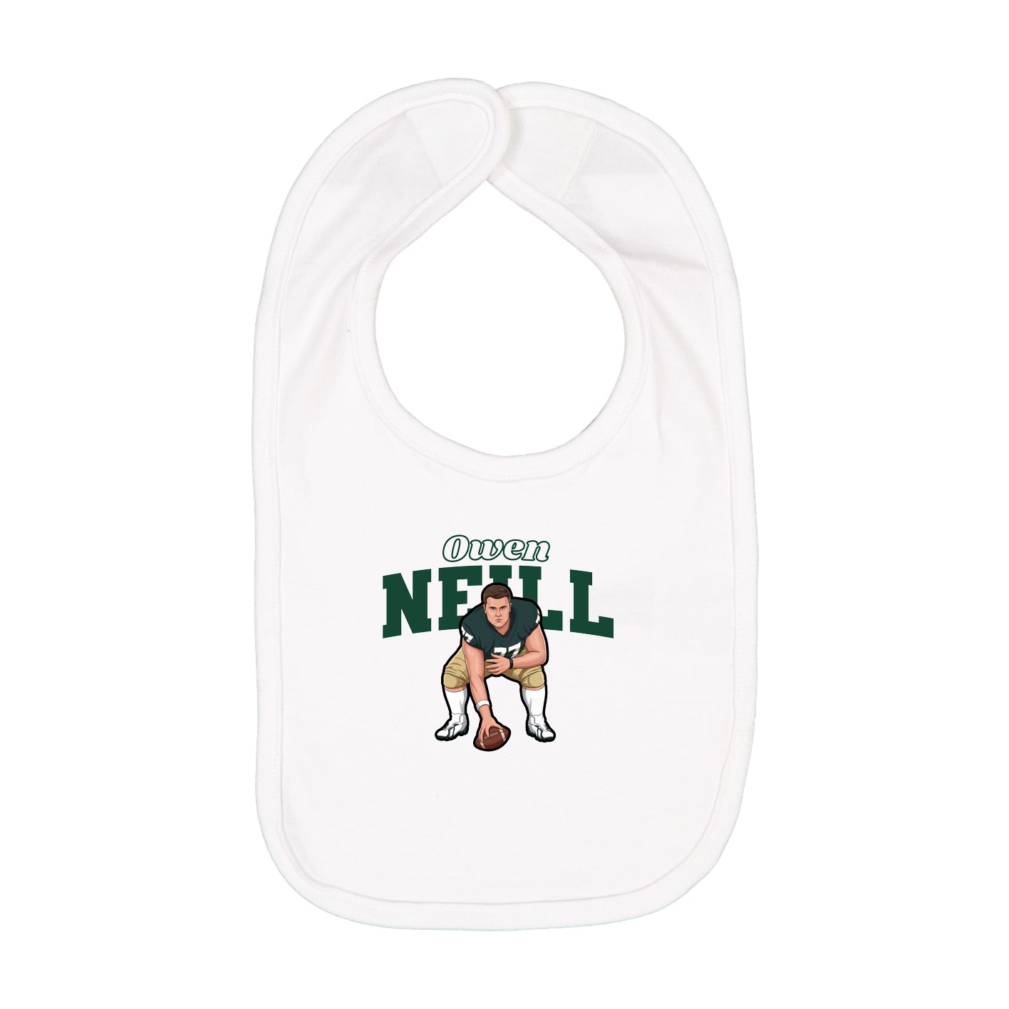 Infant Bib — Name Arch in White