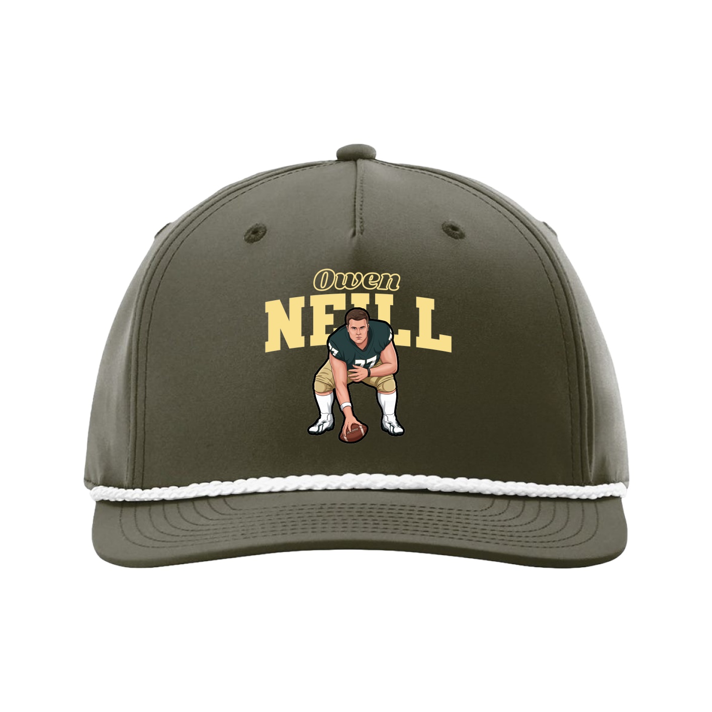 Five-Panel Classic Rope Cap — Name Arch in Green
