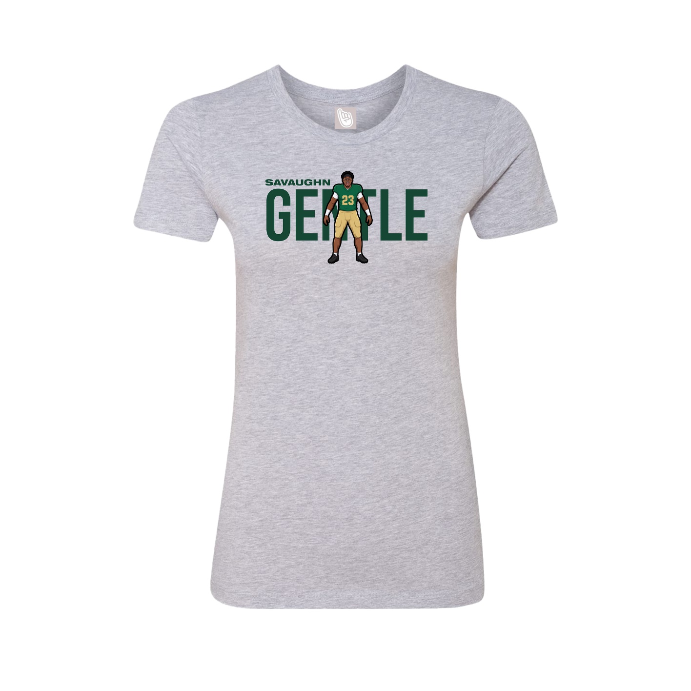 Fitted Women's Tee — Player Name in Grey