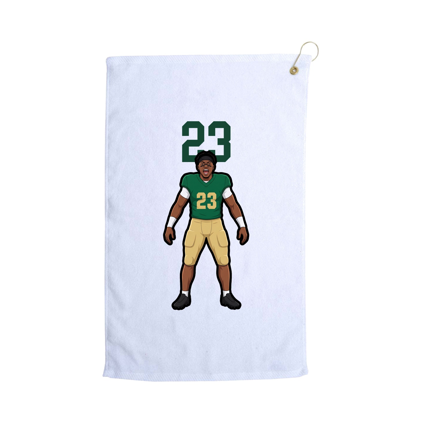 Golf Towel — Number Top in White