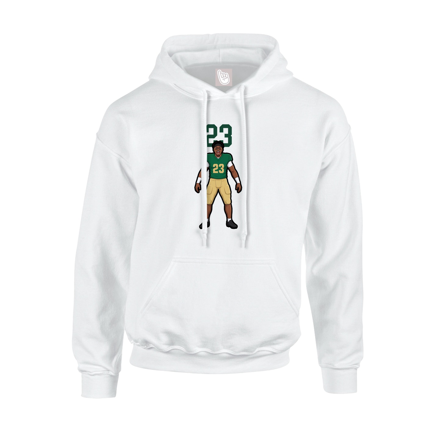 Youth Hoodie — Number Top in White