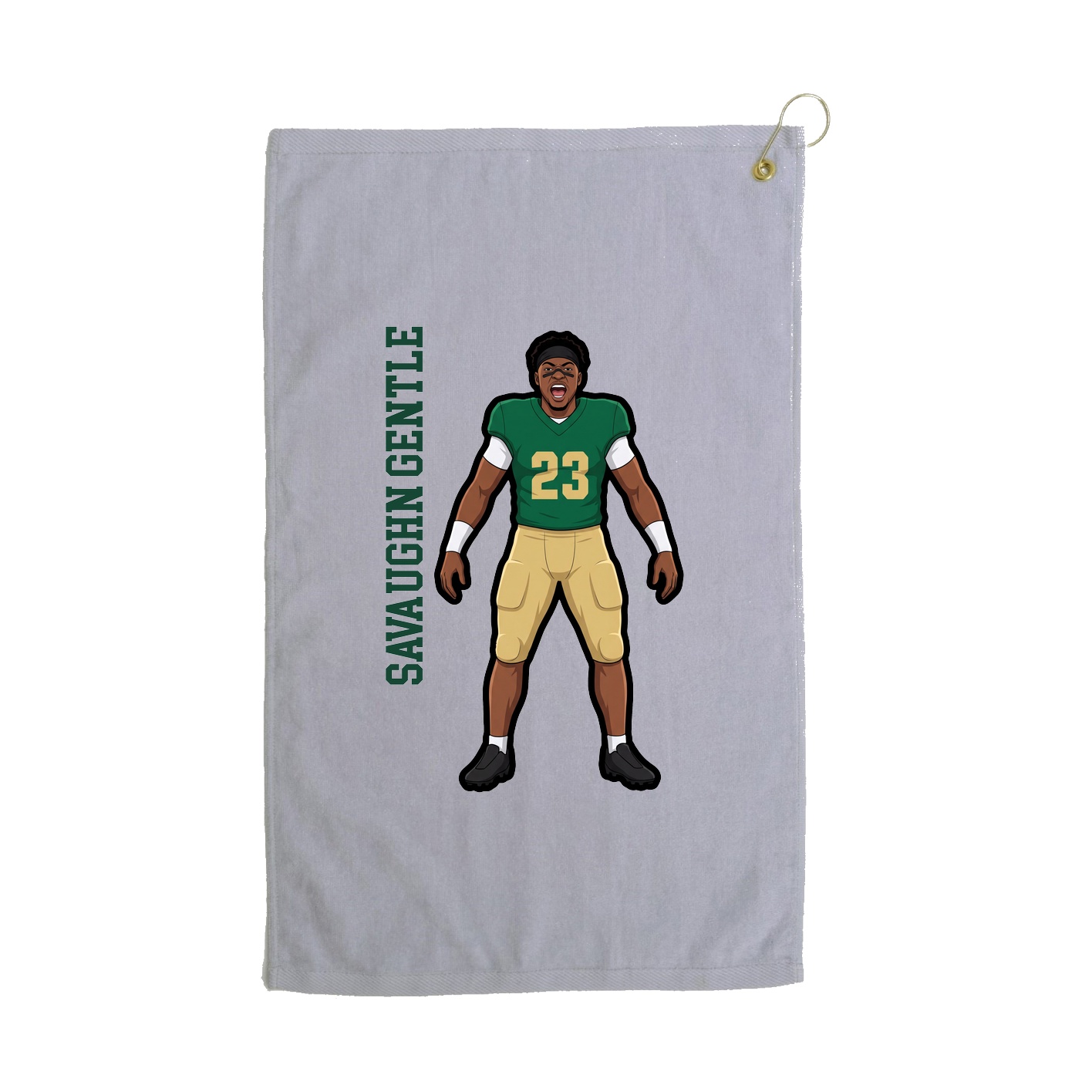 Golf Towel — Name Vertical in Grey