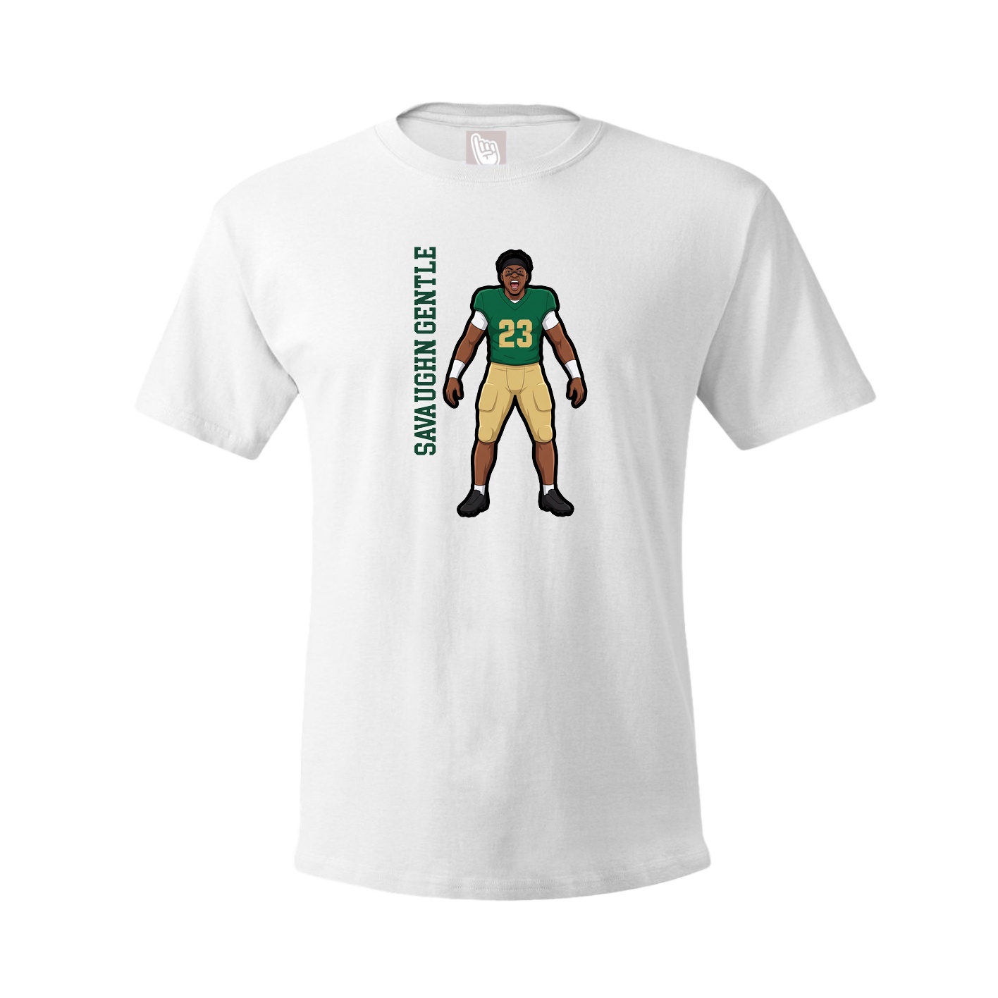 Tee — Name Vertical in White
