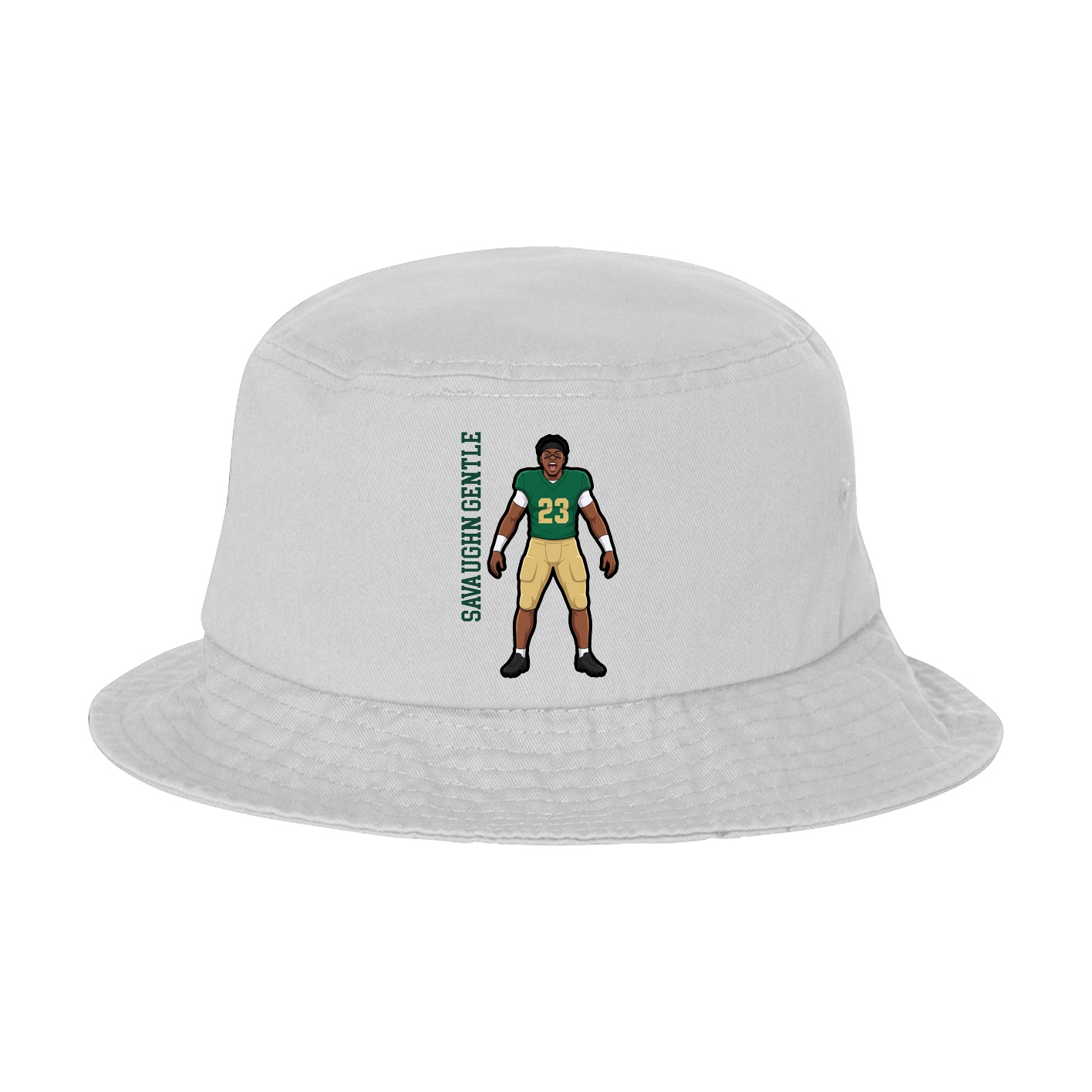 Bucket Cap — Name Vertical in White