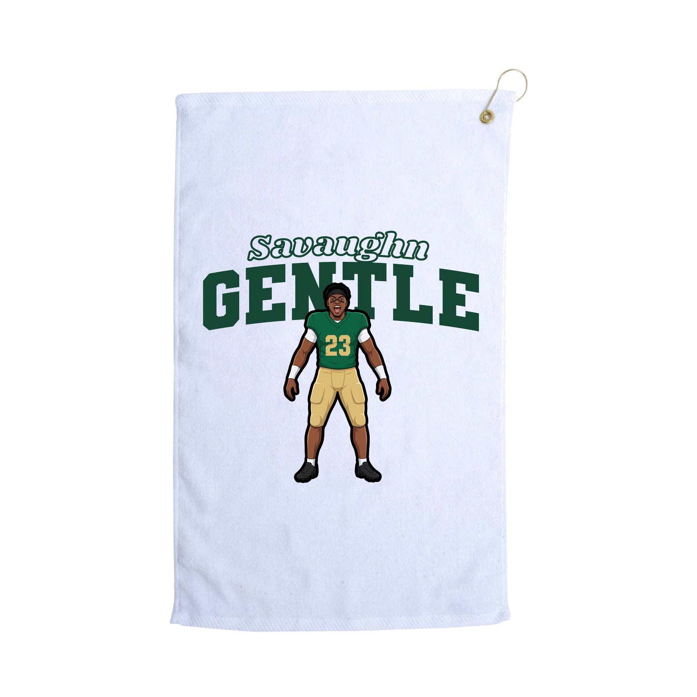 Golf Towel — Name Arch in White