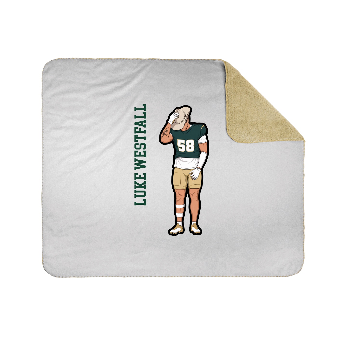 Throw Blanket — Name Vertical in White