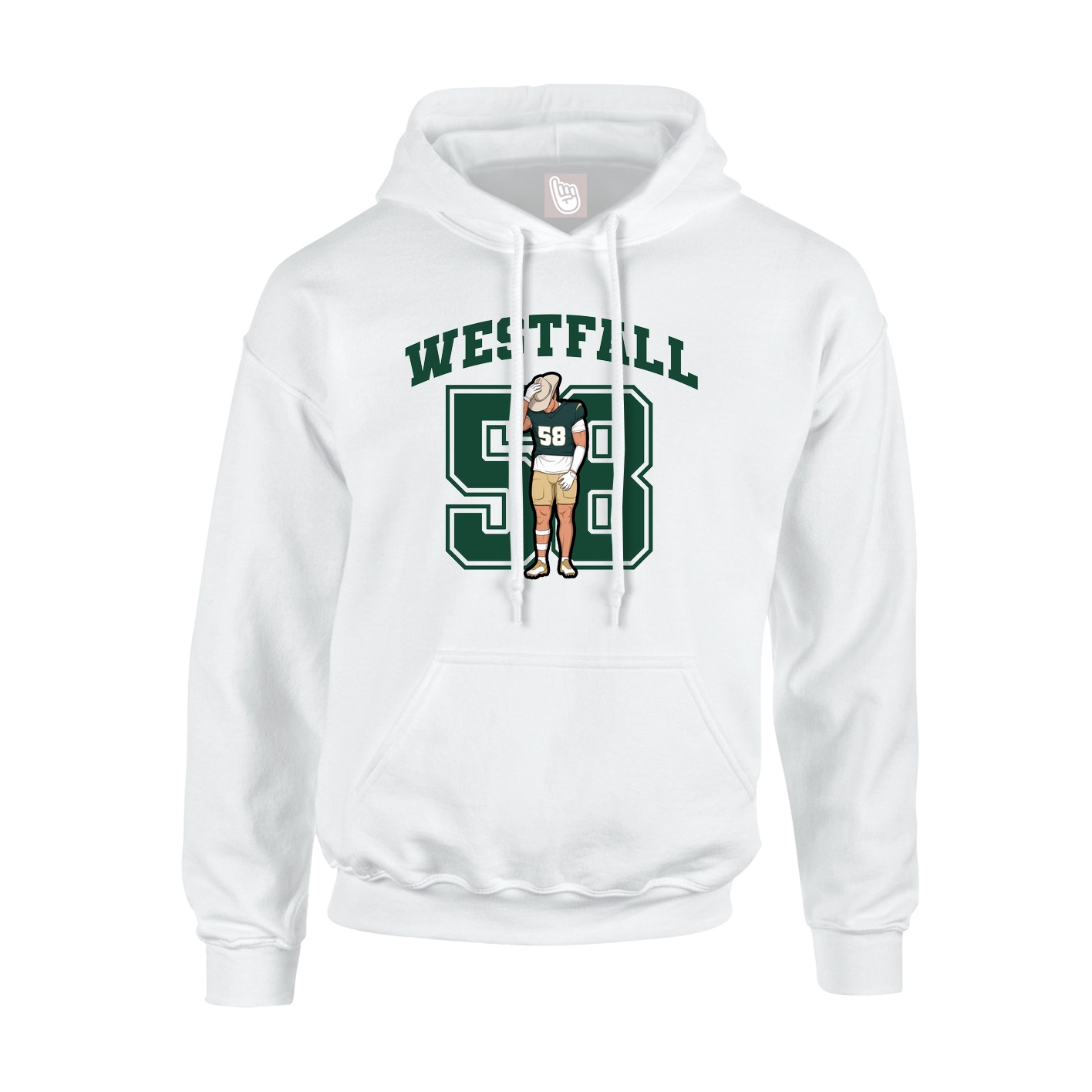 Youth Hoodie — Number in White