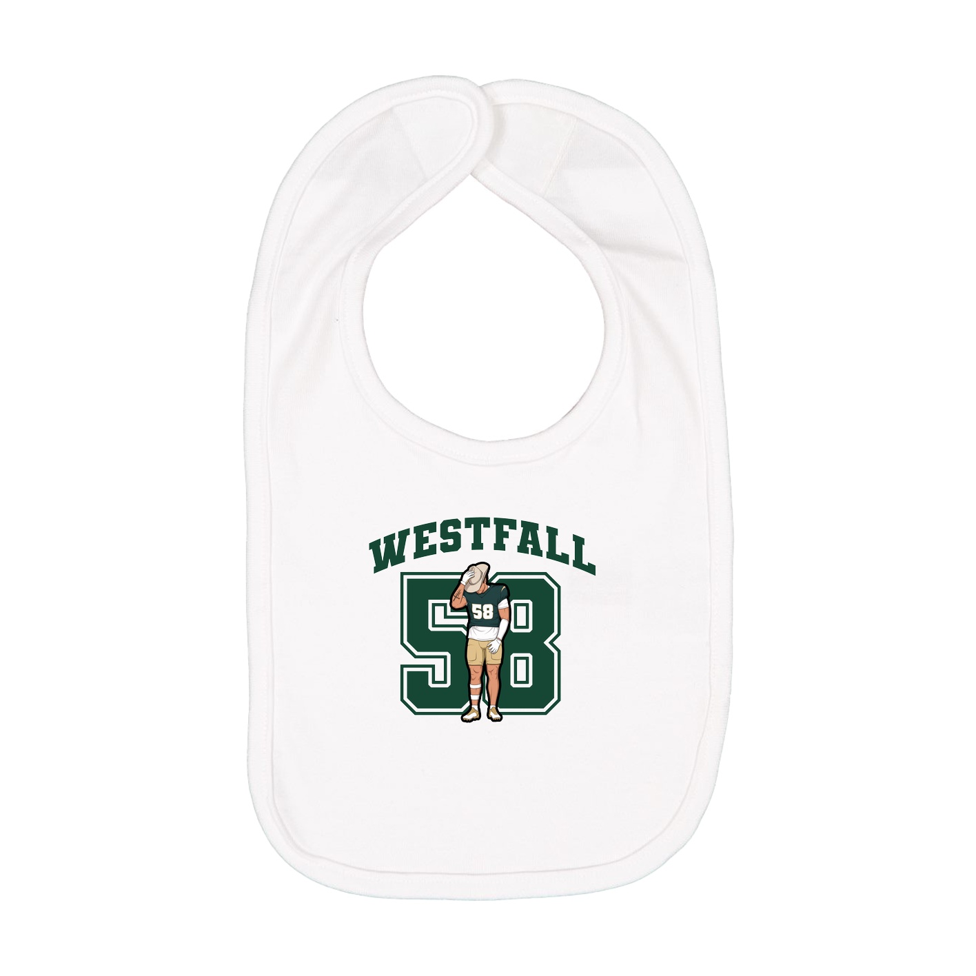 Infant Bib — Number in White