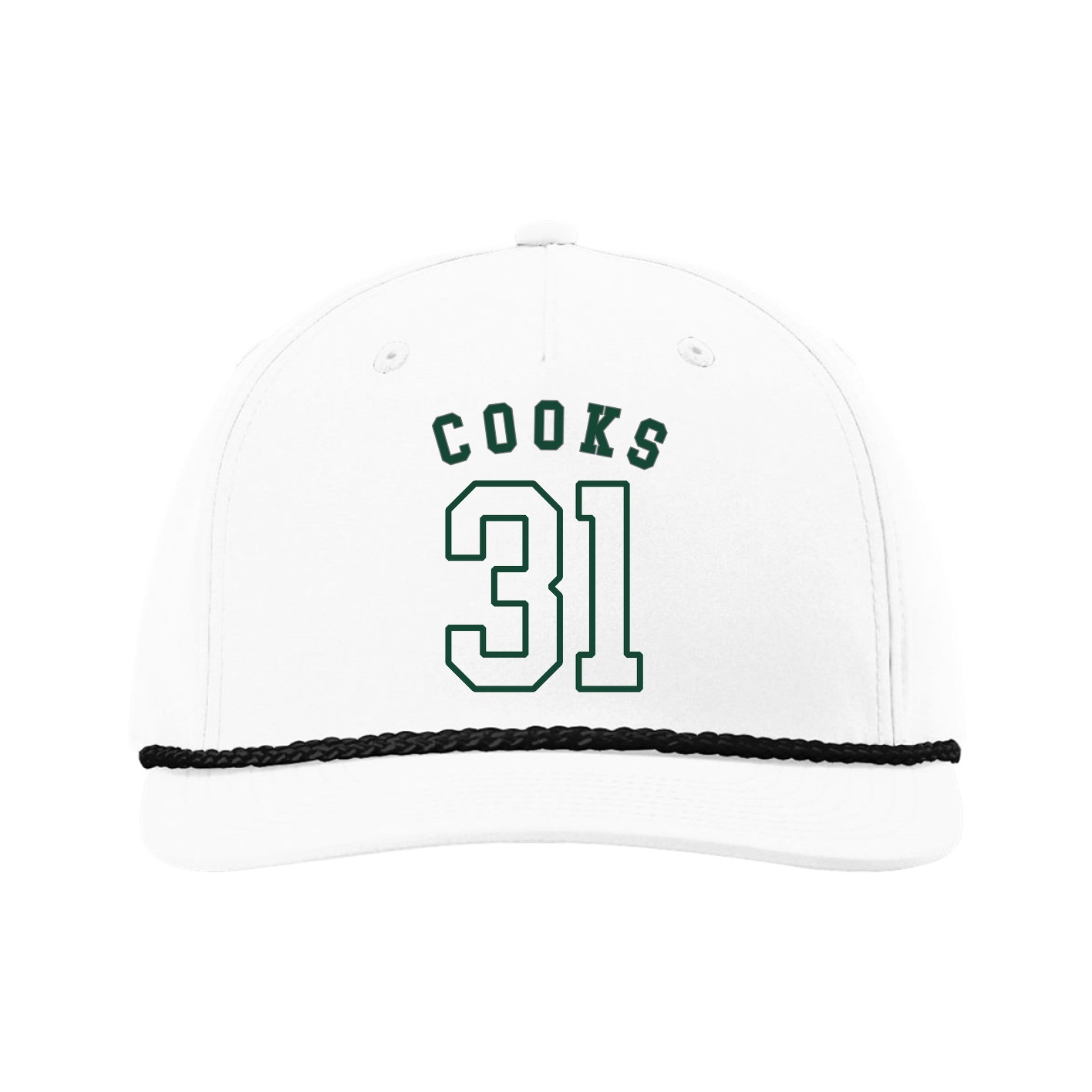 Five-Panel Classic Rope Cap — Shirsey Arch in White