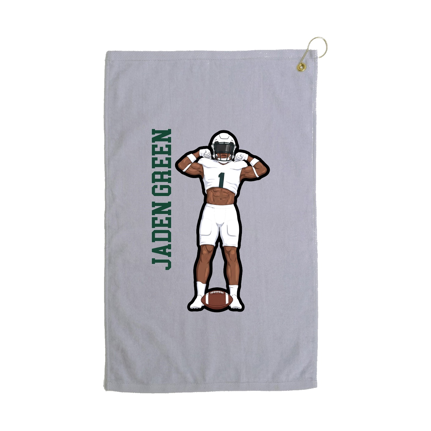 Golf Towel — Name Vertical in Grey