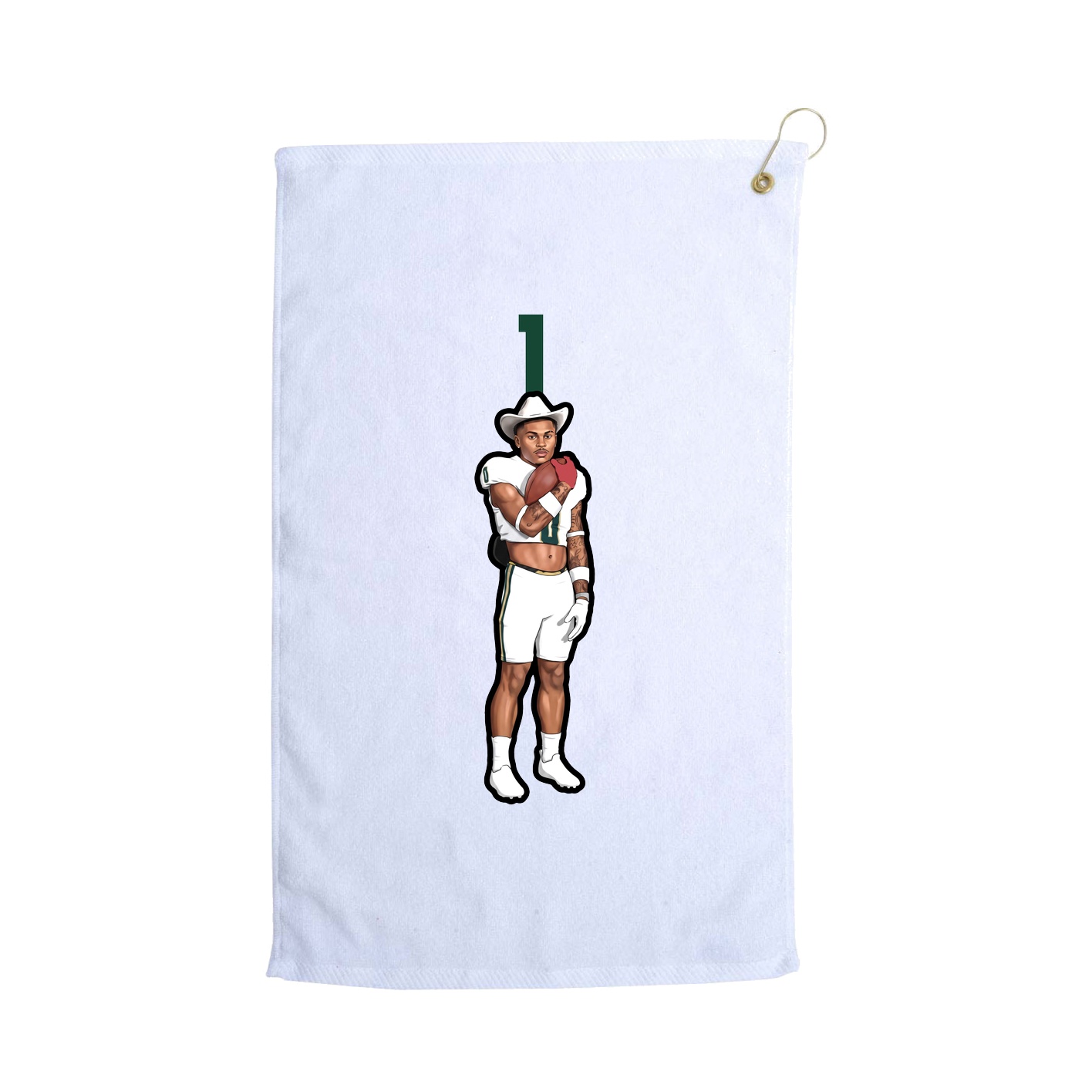 Golf Towel — Number Top in White