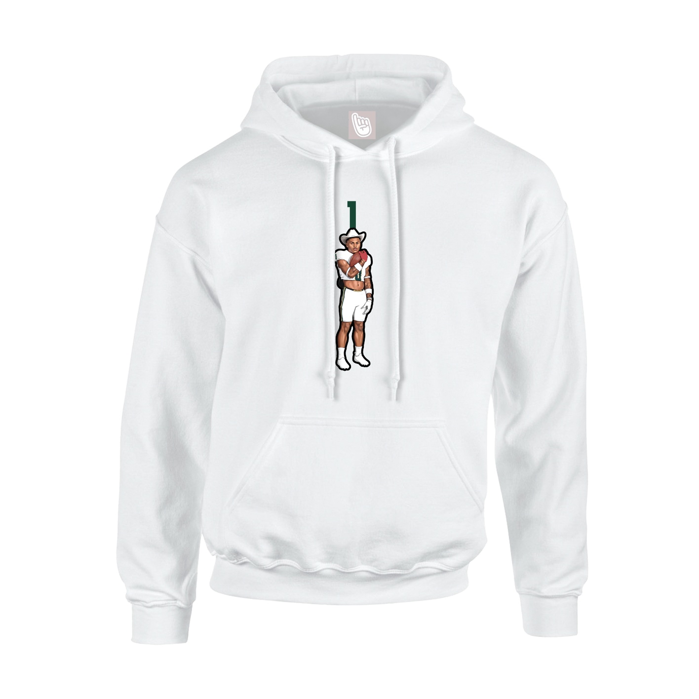 Hoodie — Number Top in White