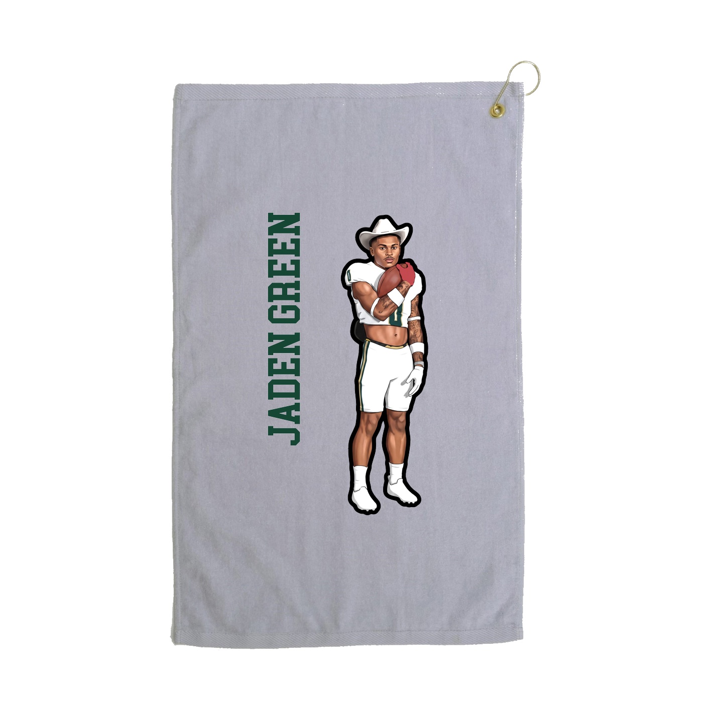 Golf Towel — Name Vertical in Grey