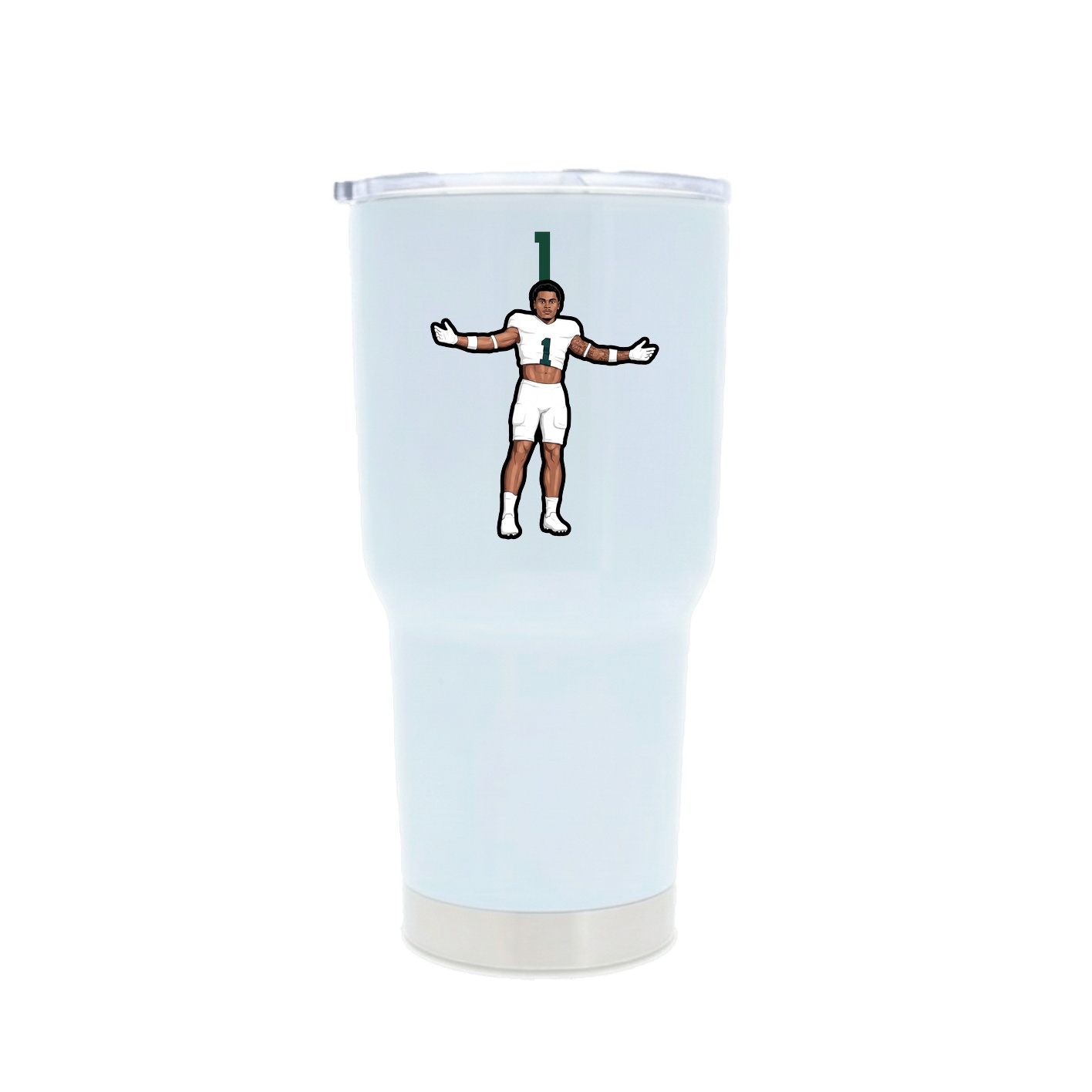 30oz Stainless Steel Tumbler — Number Top in White
