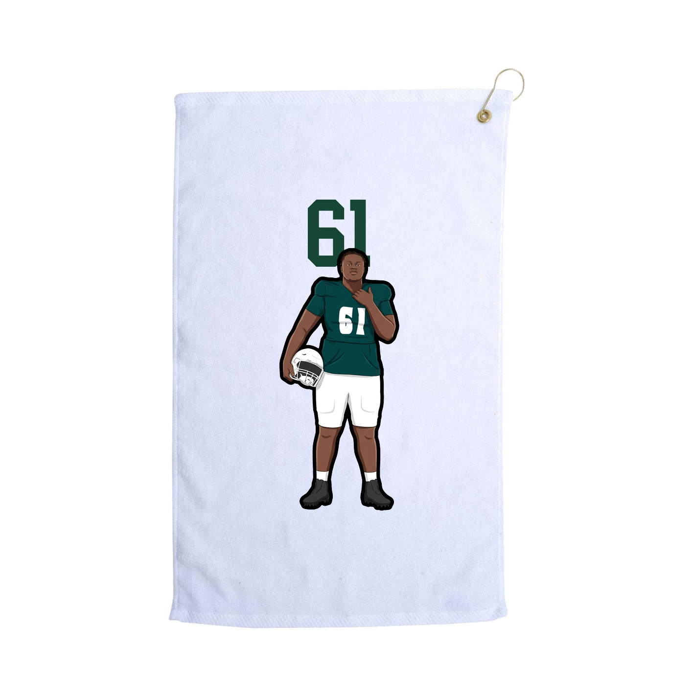 Golf Towel — Number Top in White