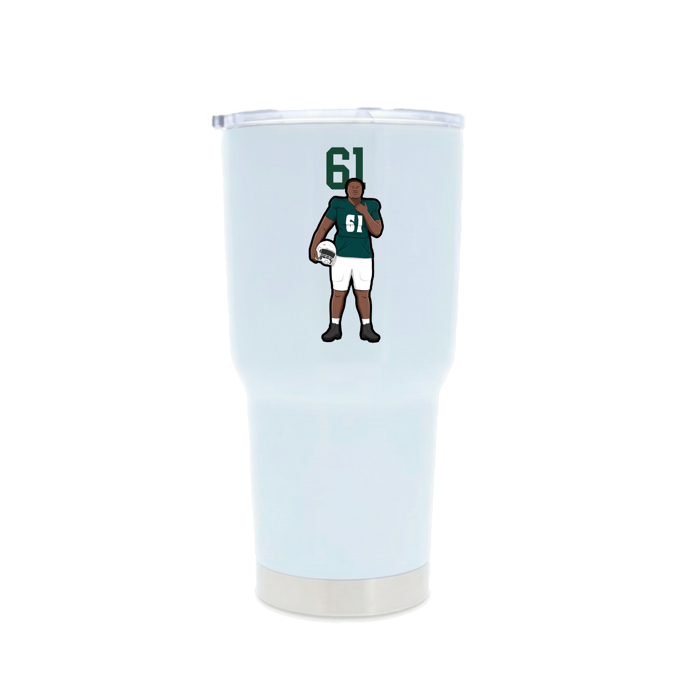 30oz Stainless Steel Tumbler — Number Top in White