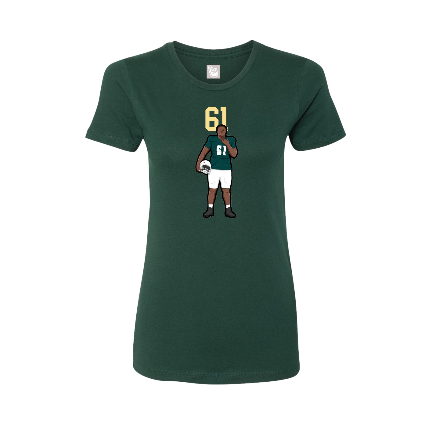 Fitted Women's Tee — Number Top in Green
