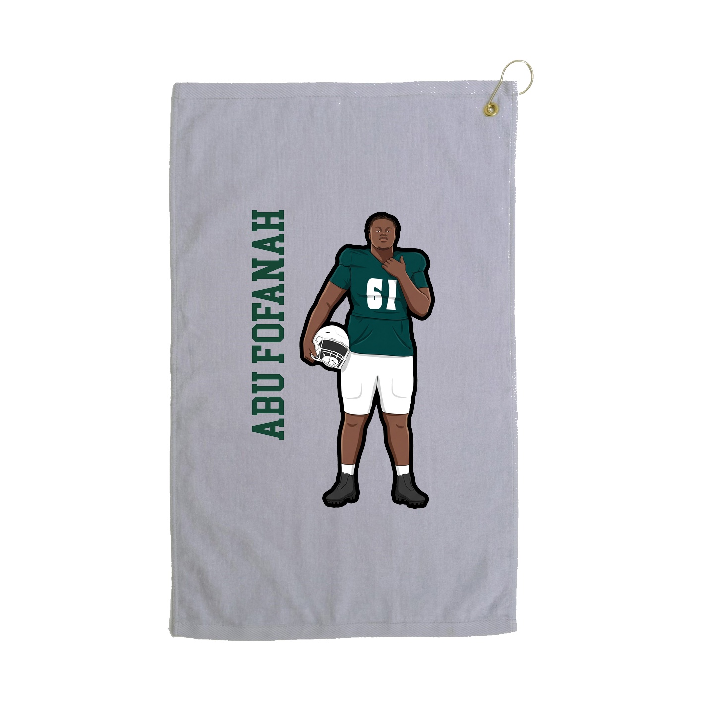 Golf Towel — Name Vertical in Grey