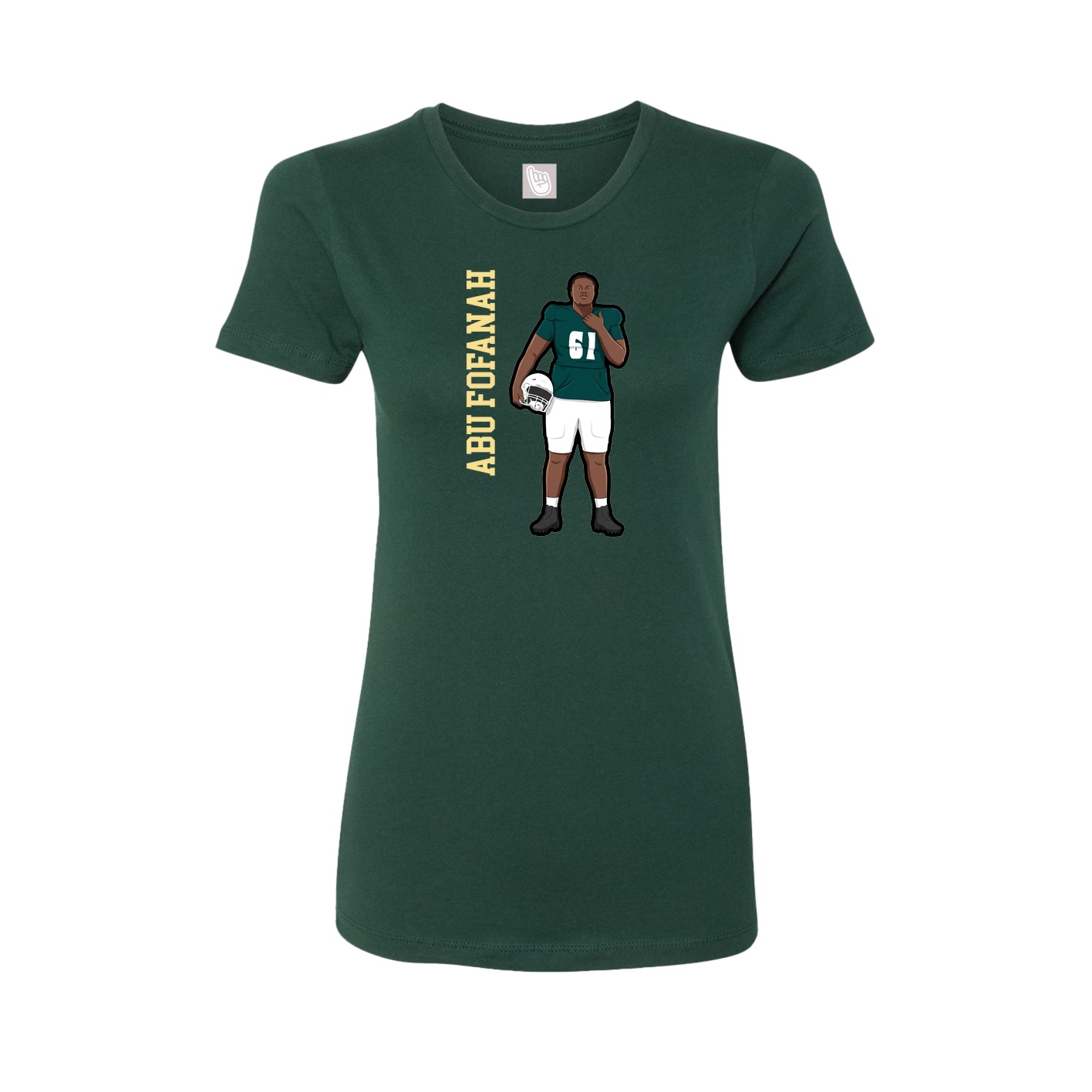 Fitted Women's Tee — Name Vertical in Green