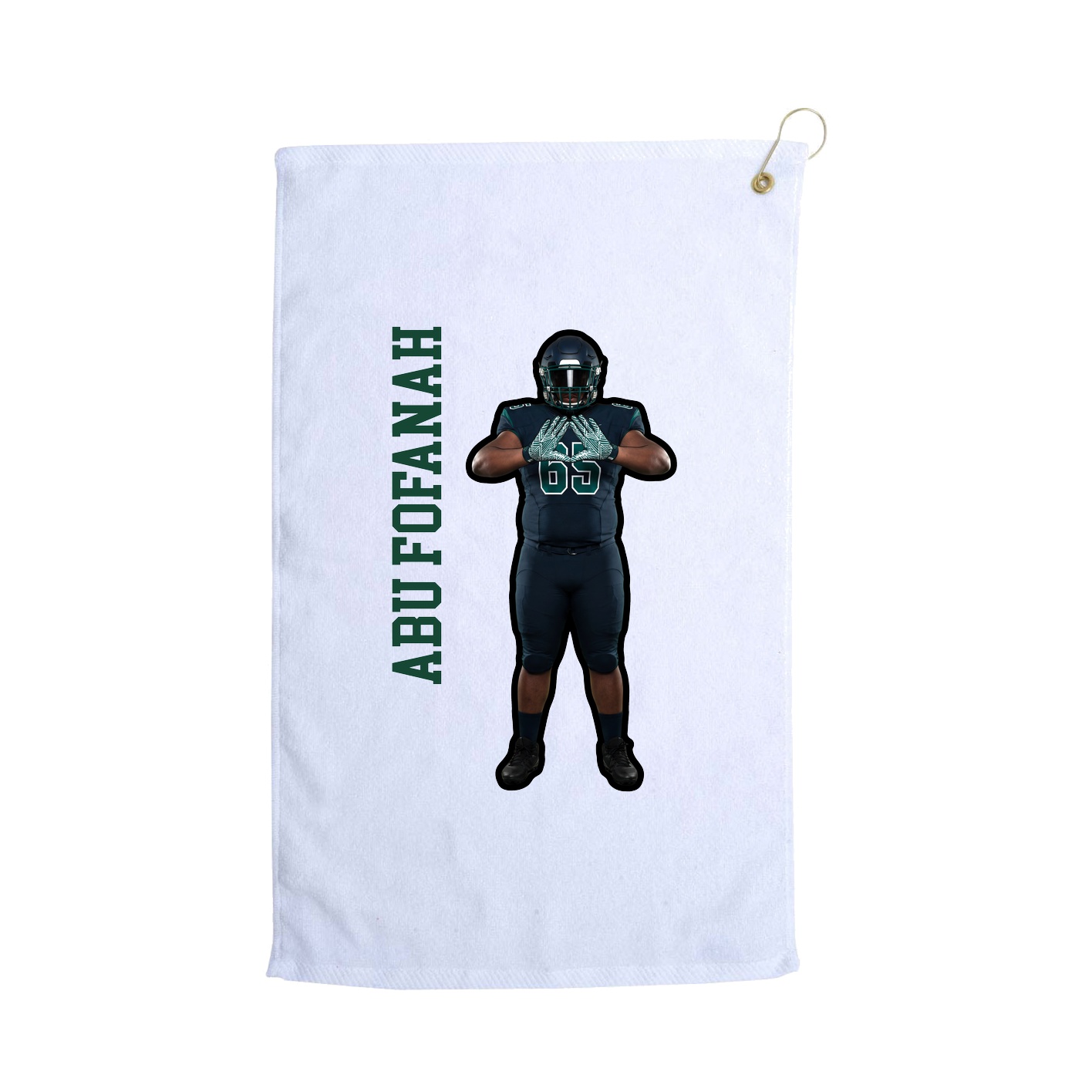 Golf Towel — Name Vertical in White