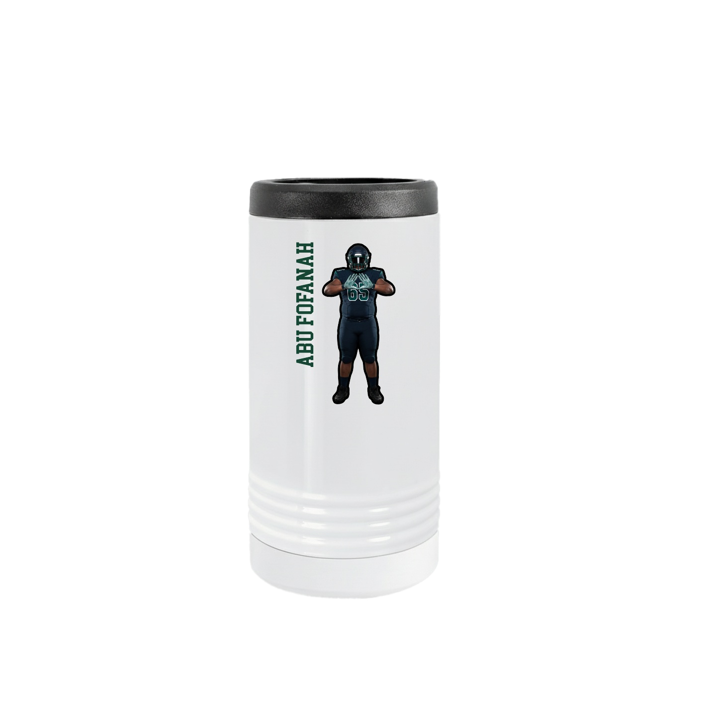 Slim Beverage Holder — Name Vertical in White