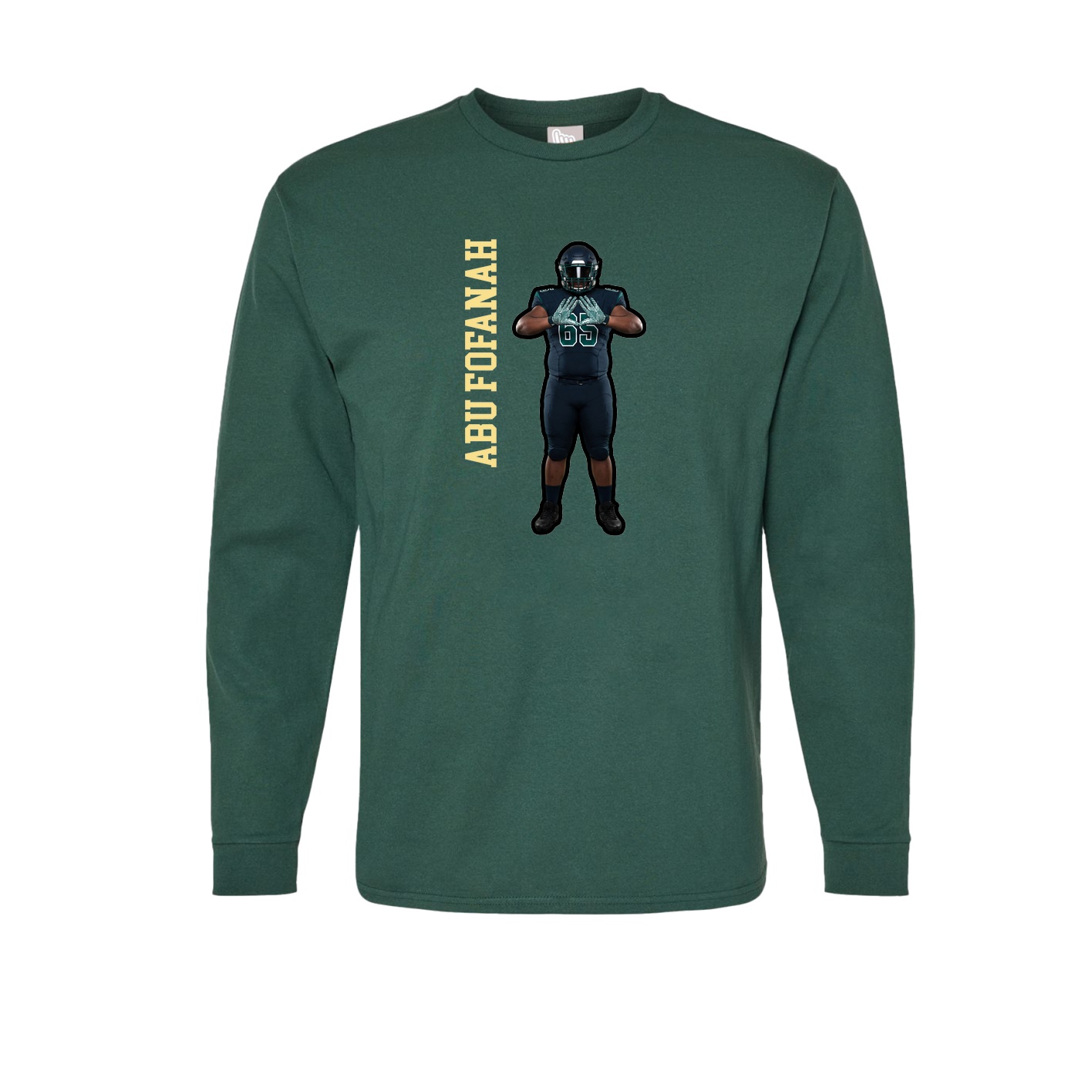 Long Sleeve Tee — Name Vertical in Green