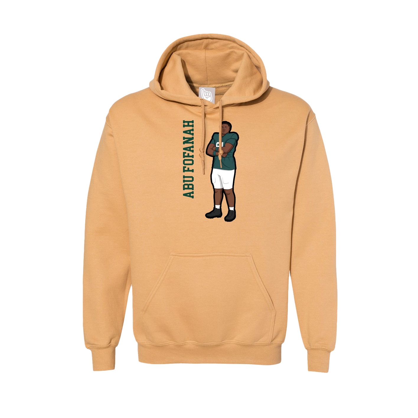 Hoodie — Name Vertical in Vegas Gold