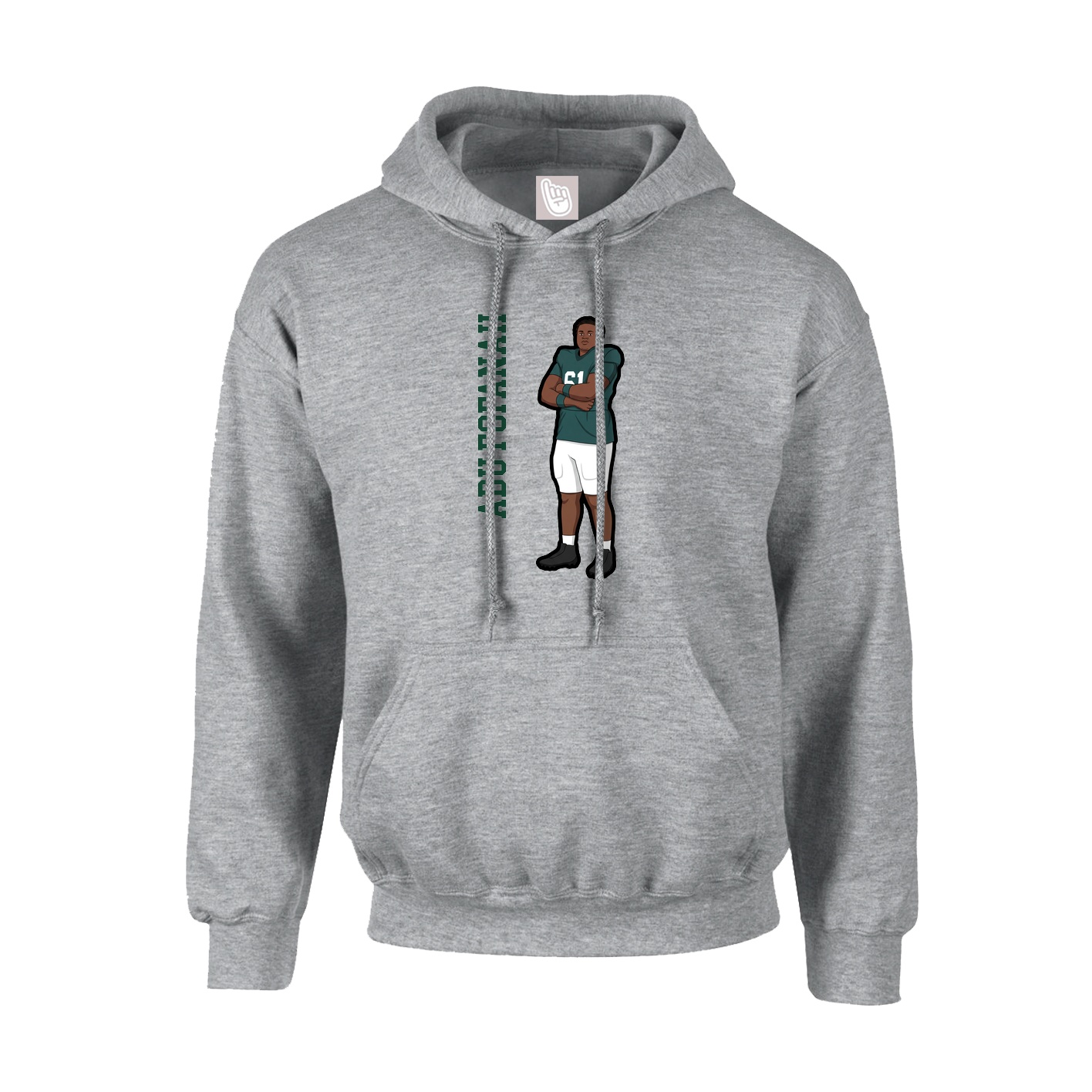 Youth Hoodie — Name Vertical in Grey