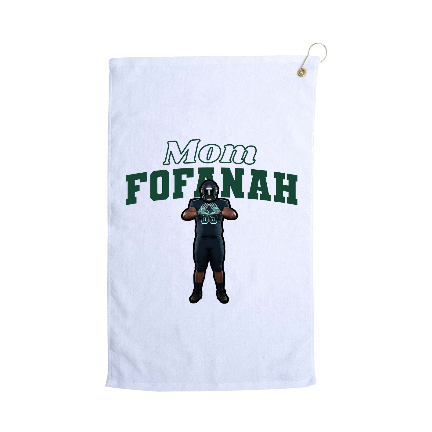 Golf Towel — Mothers Day Block in White